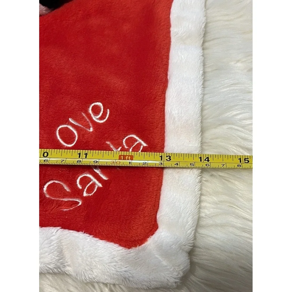 Little Me Lovey Santa Security Blanket Plush Red White I‎ Love Santa Satin